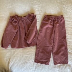 NEW Zara Ruffle Blouse and Pants Set, sz 5